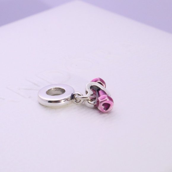 Pandora Dumbbell & Heart Dangle CharmCharms for bracelet, Charms fit on pandora - Picture 5 of 6